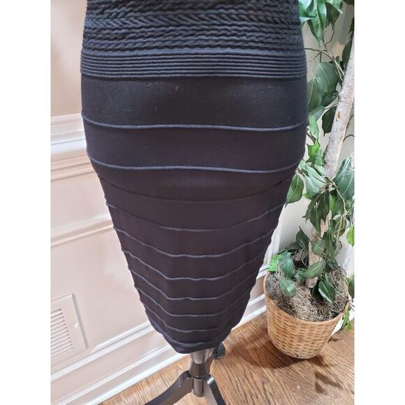 Max Studio Women's Black Rayon Scoop Neck Short Sleeve Knee Length Dress Size S - Picture 4 of 11